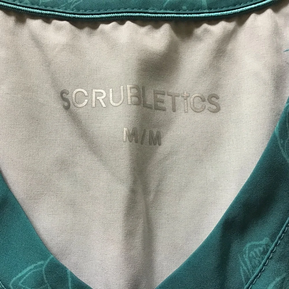 Scrubletics Teal Patterned Scrub Top - Picture 2 of 7